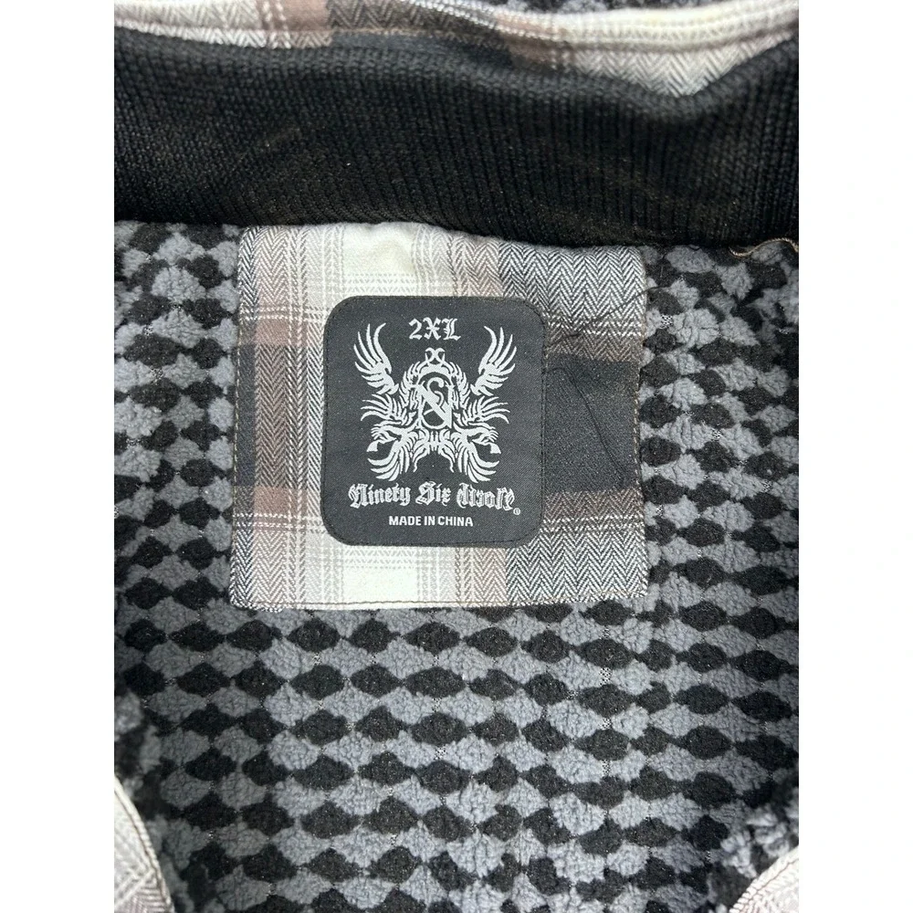Ninety Six North Vintage Plaid Hooded Bomber Jacket 2XL‎ Full Zip Outerwear